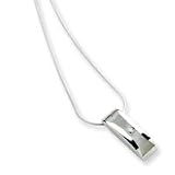 Silver .02ct Diamond and MOP Necklace QW153-18 QG