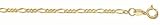 Jewelry : 14K Gold Figaro Chain Bracelet, Anklet, or Necklace, 1.9mm wide
