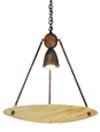 25 1/8 Glass Disc W 3 7/16 Holes-3 Rod Invert Top Light