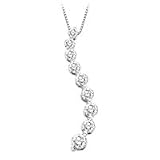 10kt. White Gold, 1 ct. tw. Journey Diamond Pendant