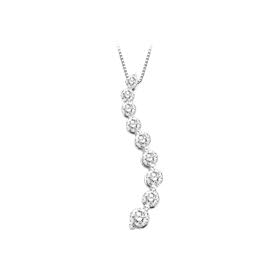 10kt. White Gold, 1 ct. tw. Journey Diamond Pendant by 