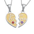 ZALES Best Friends Heart Birthstone Pendants in 14K Gold Electroplated Sterling Silver (2 Stones) 11BeKYR2VJL. SL160 ZALES Best Friends Heart Birthstone Pendants in 14K Gold Electroplated Sterling Silver (2 Stones)