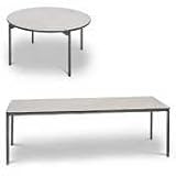 Samson#153; Series Premium Commercial Table, 48 Round, Off-White with Steel Legs (SMF36104PTS1)