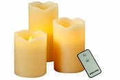 Flameless Ivory Pillar Candles w/Remote (4,5,6-inch)