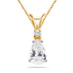 0.02 Cts Diamond & 0.45 Cts White Sapphire Pendant 