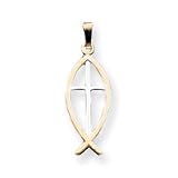 Sterling Silver and Vermeil Ichthus Fish Charm