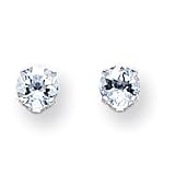 14k White Gold 5mm Aquamarine Stud Earrings