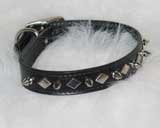 Hamilton Leather Leather Diamond Spike Collar Black 1 X26 - LMS1 26BK