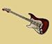 Electric Strat Guitar Belt Buckle - Red