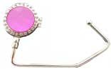 50 Large Pink & 24 small Swarovski Clear Crystals - COMPACT MIRROR Purse Hooks & Black Velvet Pouches