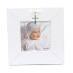 Cross Charm Photo Frame (White) by Mud Pie