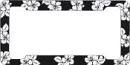 Tropical Flowers Hibiscus Black License Plate Frame (Made of Plastic)