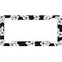 Tropical Flowers Hibiscus Black License Plate Frame (Made of Plastic)