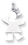 Girl With Bow Charm, White Gold