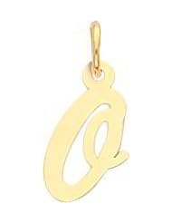 14K Yellow Gold Small Script Initial Letter O Charm
