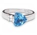 14K WHITE GOLD TRILLION BLUE TOPAZ RING WITH A title=