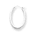 Sardelli - 14k White Gold Oval Diamond-Cut Hoop Earrings