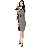 Square Neck Panelled Colour Block Dress
