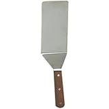 Update International Extra-Large, 16-Inch Long, Grill Spatula, Turner Spatula, Barbecue BBQ Spatula, w/Cutting Edge, Solid Stainless Steel, Riveted Smooth Wood Handle, Commercial Grade