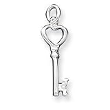 Qc1071,sterling Silver Key Pendant W/18 Silver Box Chain Necklace Included