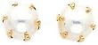 14K Gold 6 Prong Cultured Pearl Earrings Jewelry New