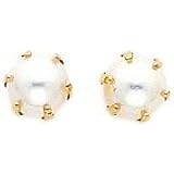 14K Gold 6 Prong Cultured Pearl Earrings Jewelry New
