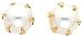 14K Gold 6 Prong Cultured Pearl Earrings Jewelry New