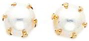 14K Gold 6 Prong Cultured Pearl Earrings Jewelry New