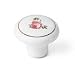 1-1/2" Dia White with Flowers Ceramic Knob