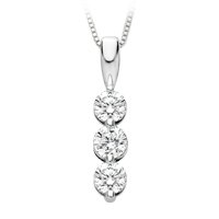 Certified, 18kt. White Gold, 1 2 ct. tw. Sitara Three Diamond Pendant by Fred Meyer Jewelers