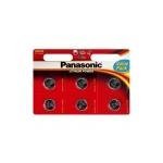 Panasonic CR2032 Lithium 3 Volt Battery card of 6