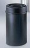 Crowne Collection 30-Gal. Open Top Receptacle, Textured Black/Aluminum URIAOT30SABK
