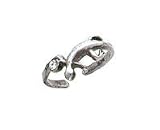Toe Ring - Sterling Silver Antiqued Lizard Cubic Zirconia Toe Ring