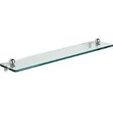 Allied Brass Dottingham 16 Glass Shelf with Towel Bar in Brass