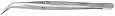 Excelta 24-SA-SE Tweezer, Angle Broad, 6" Overall Length, Stainless/Anti-Magnetic Serrated