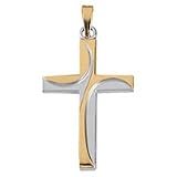 14kt. Two Tone, Swirl Cross Pendant