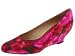 Kate Spade Carine | Women's Wedge Shoes Red/Hot Pink/Chocolate Watercolor Print Satin