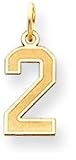 Sports Number Charm, Yellow Gold