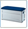 Deck Box with Wheels - White/ Blue