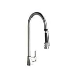 Moda 21-5/8 Low Lead Compliant Single Handle Pullout Kitchen Faucet: Brushed