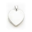 Sterling Silver Plain 21mm 2-frame Heart Locket with 20 inch Sterling Silver Chain