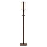 KALCO 4660BZ ESPILLE 2LT. FLOOR LAMP, WHITE CASED GLASS INCLUDED