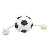 Spotbites Soft Plush & Rope Soccer Ball Dog Toy