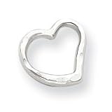 14k White Gold Diamond Cut Heart Necklace