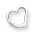 14k White Gold Diamond Cut Heart Necklace