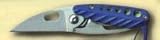 3 Closed Simon Lockblade w/Blue Handle & Clip Clam Pack