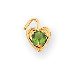 14k August Birthstone Heart Charm
