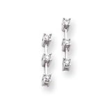 14k White Gold Diamond 3-Stone Earrings