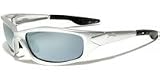 Sunglasses - Mens Wrap Around Silver Sports Light Weight Comfort Fit Sunglasses With Smoked Lenses Mens Atlantis Sunglasses Includes Protective Pouch, Cleaning Cloth & Matching Sports Cord