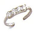 Toe Ring - 14kt White Gold with 4 Cubic Zirconias